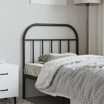 Stylish Black Metal Headboard 80 cm - Hipomarket UK