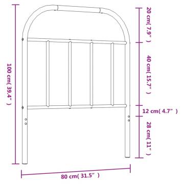 Stylish White Metal Headboard - 75 cm | HipoMarket