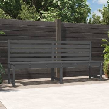 Garden Bench Grey 201.5 cm Solid Pine | Hipomarket