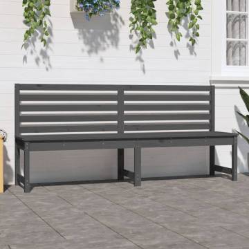 Garden Bench Grey 201.5 cm Solid Pine | Hipomarket