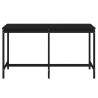 Garden Table Black 203.5x90x110 cm - Solid Pine Wood