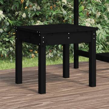 Garden Bench Black - Solid Pine Wood, 50x44x45 cm | HipoMarket