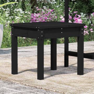 Garden Bench Black - Solid Pine Wood, 50x44x45 cm | HipoMarket