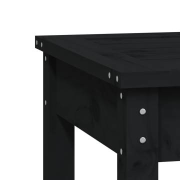 Garden Bench Black - Solid Pine Wood, 50x44x45 cm | HipoMarket