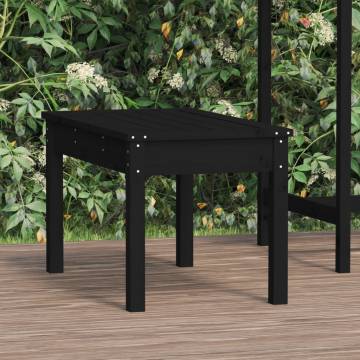 Garden Bench Black - Solid Pine Wood 80x44x45 cm | Hipo Market