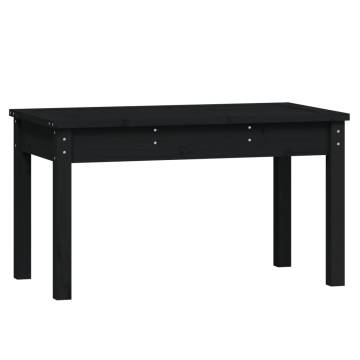 Garden Bench Black - Solid Pine Wood 80x44x45 cm | Hipo Market