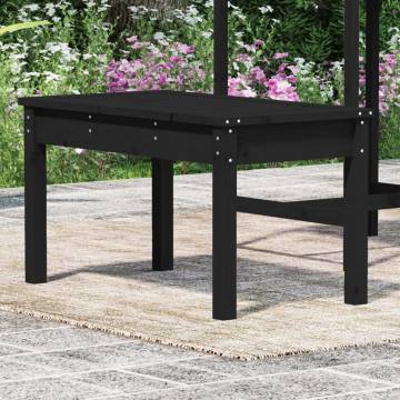 Garden Bench Black - Solid Pine Wood 80x44x45 cm | Hipo Market