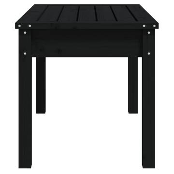 Garden Bench Black - Solid Pine Wood 80x44x45 cm | Hipo Market