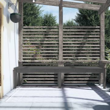 Stylish 2-Seater Garden Bench Grey - Solid Pine Wood | Hipomarket