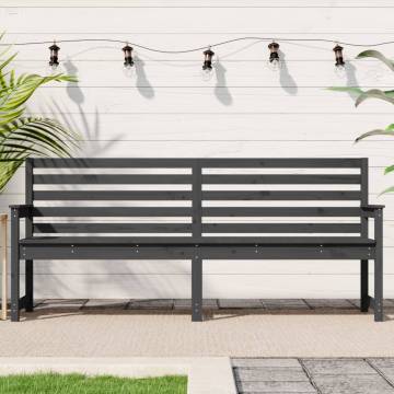 Garden Bench Grey - Solid Pine Wood | Hipomarket