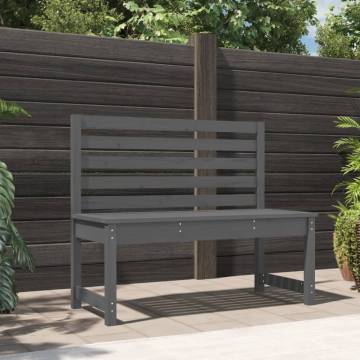 Garden Bench Grey 109 cm Solid Wood Pine - Perfect for Outdoors