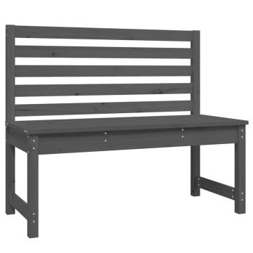 Garden Bench Grey 109 cm Solid Wood Pine - Perfect for Outdoors