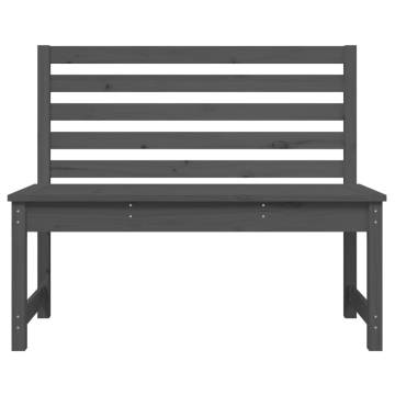 Garden Bench Grey 109 cm Solid Wood Pine - Perfect for Outdoors