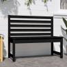 Stylish Black Garden Bench - Solid Wood Pine - 109 cm