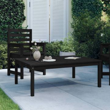 Elegant Black Garden Table - Solid Pine Wood | HipoMarket