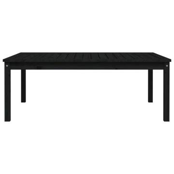 Elegant Black Garden Table - Solid Pine Wood | HipoMarket