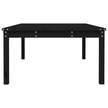 Elegant Black Garden Table - Solid Pine Wood | HipoMarket