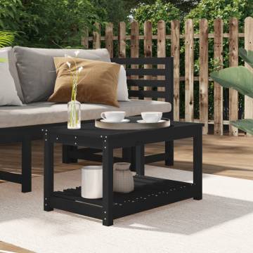 Garden Table Black 82.5x50.5 cm - Solid Pine Wood