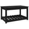 Garden Table Black 82.5x50.5 cm - Solid Pine Wood