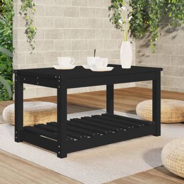 Garden Table Black 82.5x50.5 cm - Solid Pine Wood