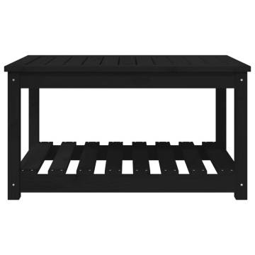 Garden Table Black 82.5x50.5 cm - Solid Pine Wood