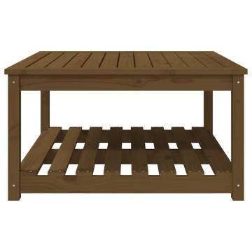 Elegant Honey Brown Garden Table - Solid Pine Wood 82.5x82.5cm