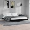 Black Bed Frame 200x200 cm - Durable Engineered Wood