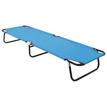 Folding Sun Lounger Steel Turquoise Blue - Comfort & Convenience