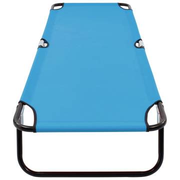 Folding Sun Lounger Steel Turquoise Blue - Comfort & Convenience