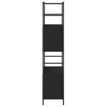 Bookshelf Black 80x30x145.5 cm - Durable Engineered Wood & Iron