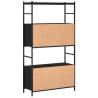 Bookshelf Black 80x30x145.5 cm - Durable Engineered Wood & Iron