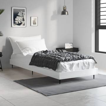 High Gloss White Bed Frame 75x190 cm - Stylish & Durable