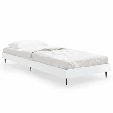 High Gloss White Bed Frame 75x190 cm - Stylish & Durable