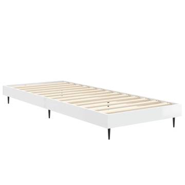 High Gloss White Bed Frame 75x190 cm - Stylish & Durable