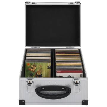 CD Case for 40 CDs - Durable Aluminium & ABS - Silver