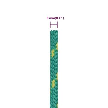 Boat Rope Green 3mm 250m - Durable Polypropylene for Sailing