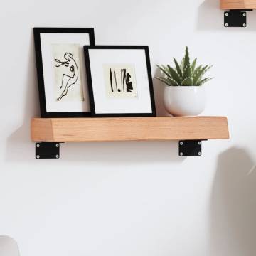 Light Brown Wall Shelf - Treated Solid Oak Wood (40x10x6 cm)