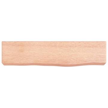 Light Brown Wall Shelf - Treated Solid Oak Wood (40x10x6 cm)