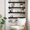 Wall Shelf Dark Brown 80x10x6 cm - Solid Oak Wood Storage