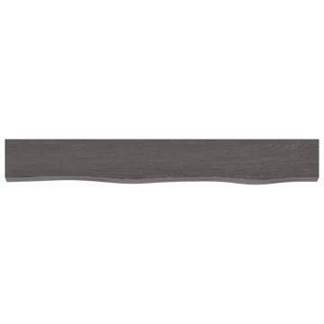 Wall Shelf Dark Brown 80x10x6 cm - Solid Oak Wood Storage