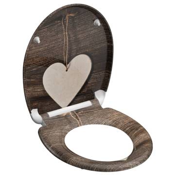 SCHÜTTE Duroplast Toilet Seat - Soft-Close WOOD HEART Design