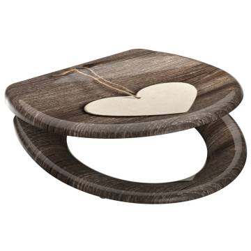 SCHÜTTE Duroplast Toilet Seat - Soft-Close WOOD HEART Design