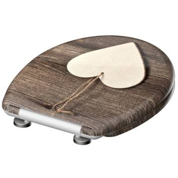 SCHÜTTE Duroplast Toilet Seat - Soft-Close WOOD HEART Design