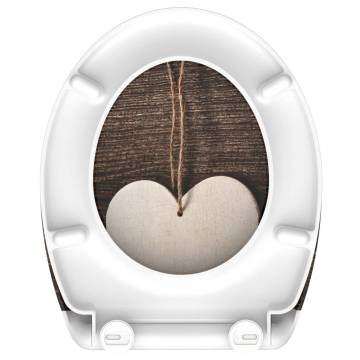 SCHÜTTE Duroplast Toilet Seat - Soft-Close WOOD HEART Design