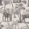 DUTCH WALLCOVERINGS Elephant Grove Wallpaper - Charcoal