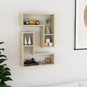 Wall Shelf 2 pcs Sonoma Oak 50x15x50 cm - Stylish Storage