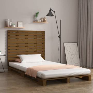 Honey Brown Wall Headboard - Solid Pine Wood 141x3x91.5 cm