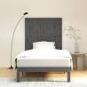 Elegant Grey Solid Wood Wall Headboard - 108x3x110 cm