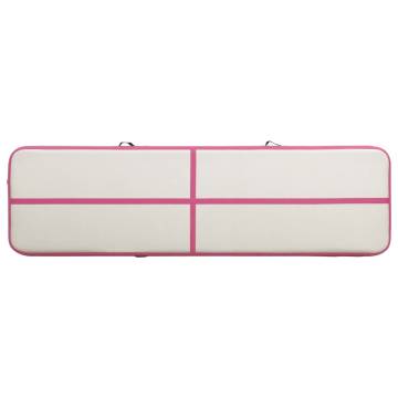 Inflatable Gymnastics Mat 700x100 cm - PVC, Pink with Pump