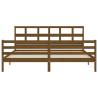 Solid Wood Bed Frame with Headboard - Honey Brown 200x200 cm